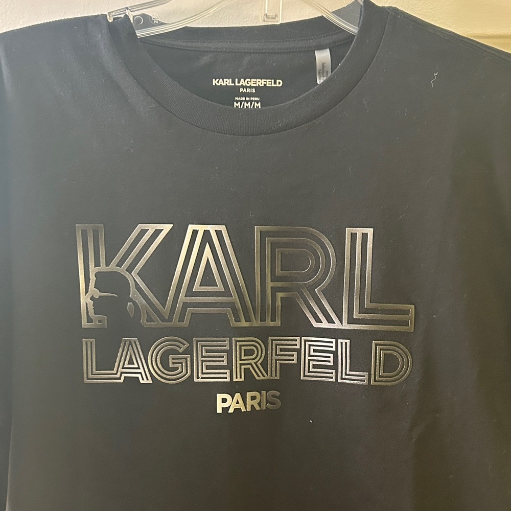 Karl Lagerfeld Black MEN Tee with Silver Logo